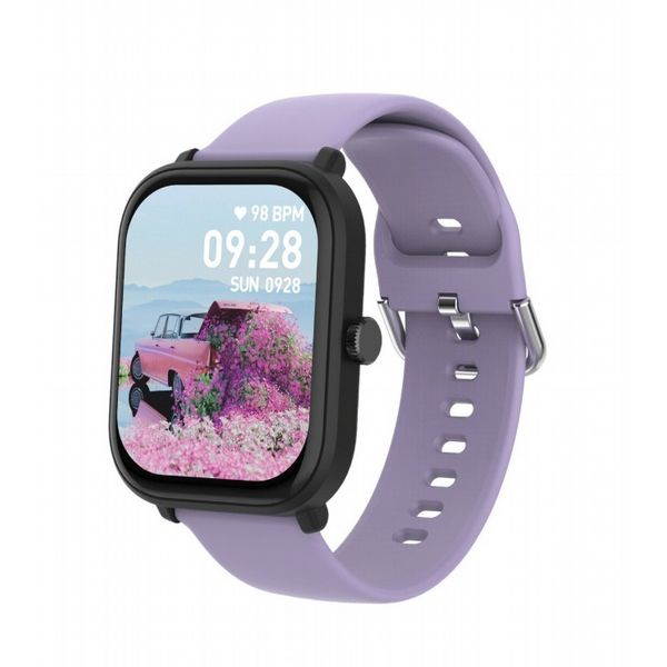 Entity Aero Smartwatch Black with Berry And Lilac Silicone Straps
