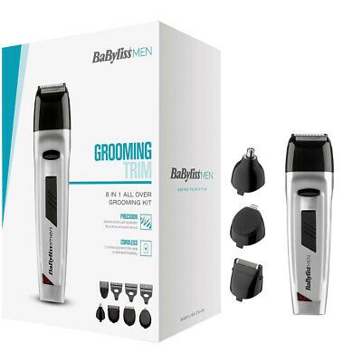 Babyliss Grooming Kit | 8 In 1 | Rechargeable | Silver