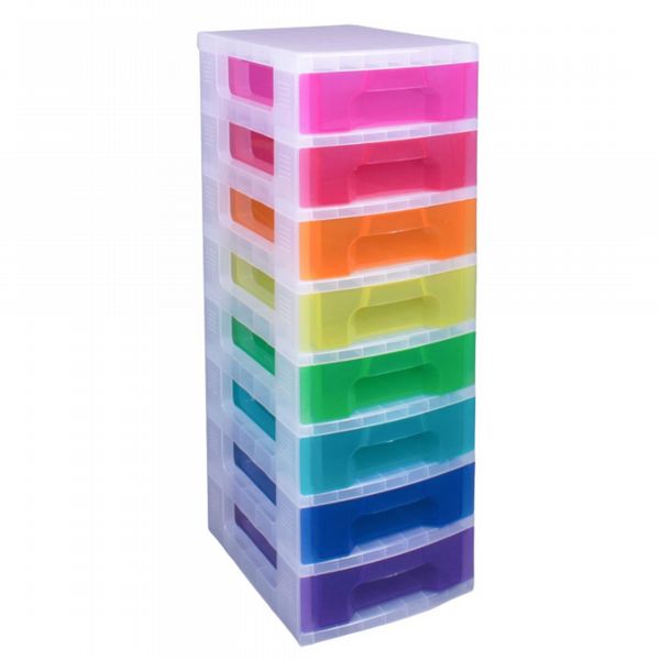 Really Useful Storage Tower with 8 Drawers Multicoloured DT1007